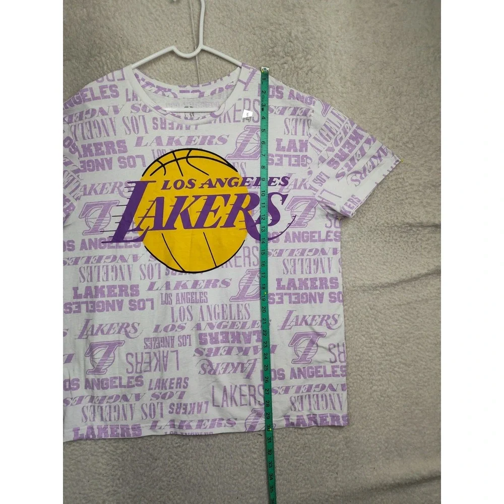 NBA Los Angeles Lakers Men Shirt XXL Purple CottonBlend Short Sleeve Regular Tee